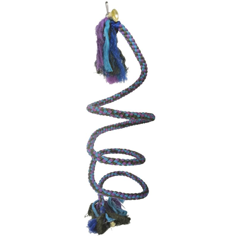 Purple & Blue Spiral Rope Swing Bird Toy