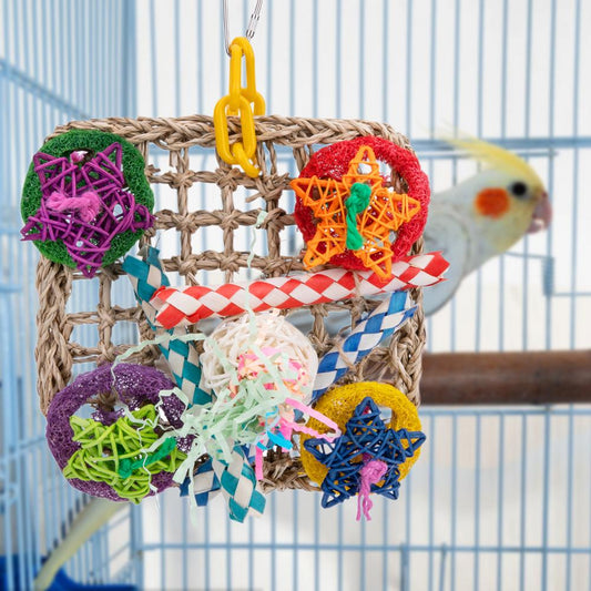 Eco-friendly Parrot Hanging Net Toy