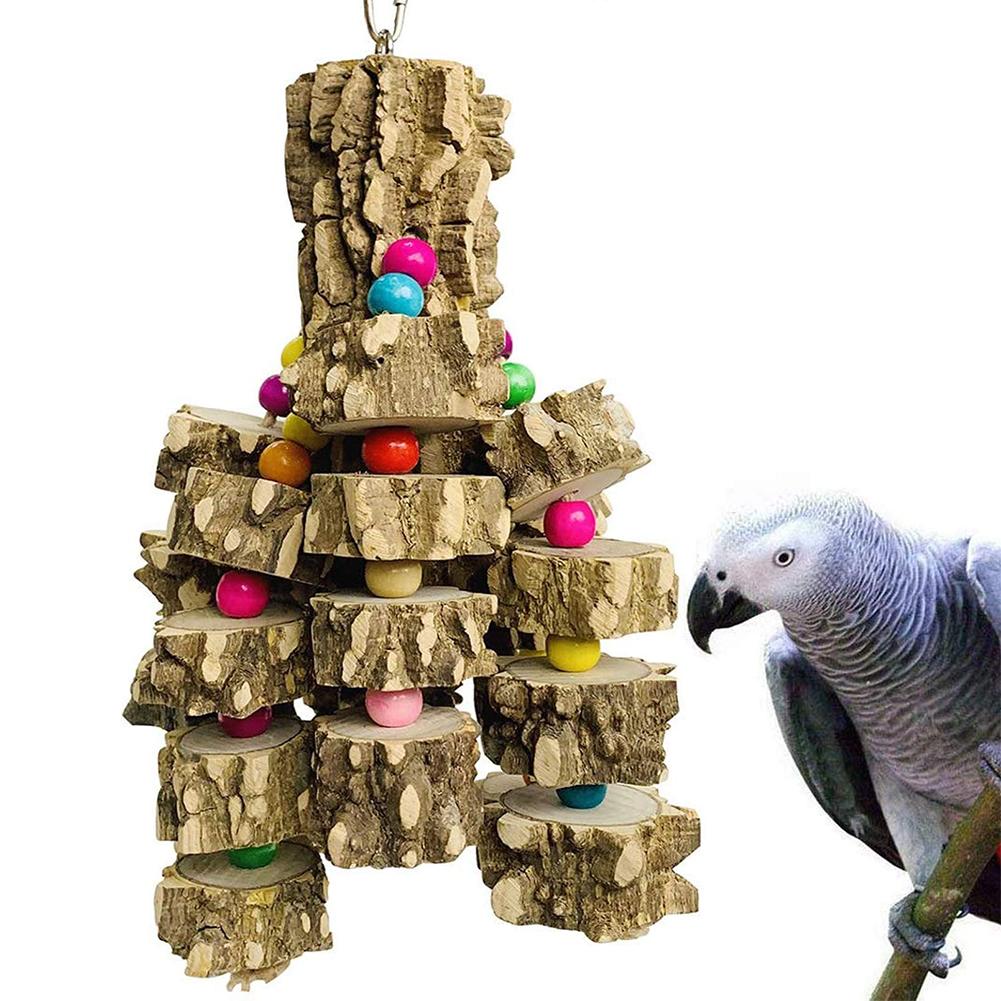 Large Natural Wood Bird Toys for African Grey Macaws Cockatoos
