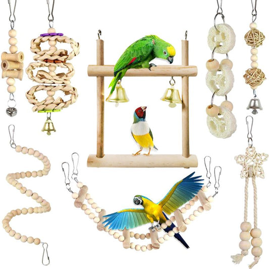 8 Pack Parrot Bird Toys