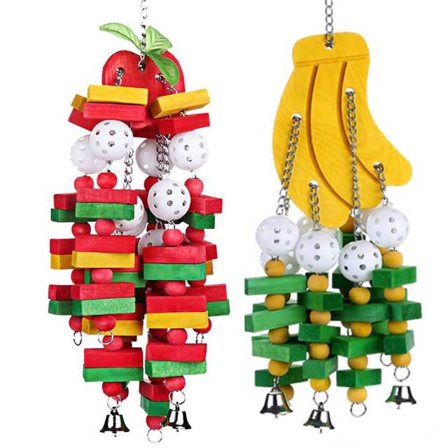 Bird Parrot Toys Swing with Wood Beads Fruits - GCC Aviary