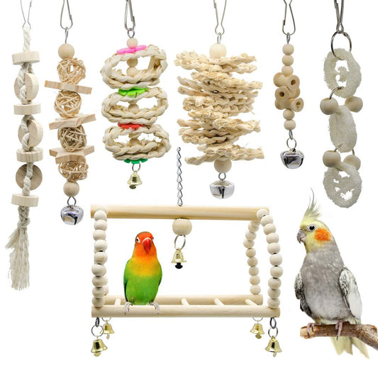 7pcs Natural Bird Toys