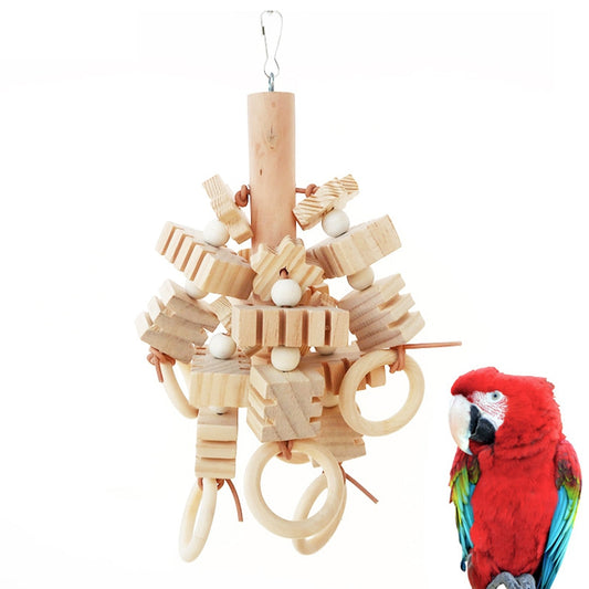 Large Natural Wooden Blocks Bird Chew Bird Toys - GCC Aviary
