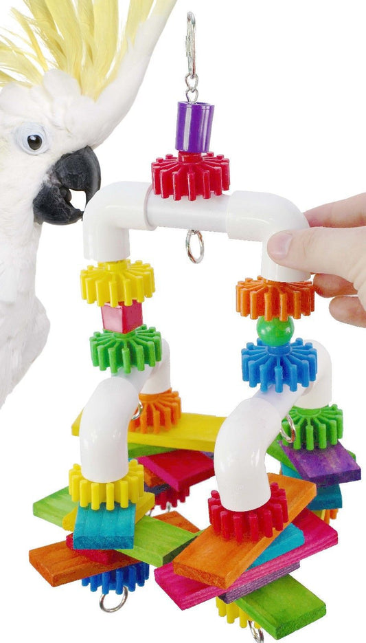 Parrot gnawing toys Bird toy Plastic pipe toys Large string